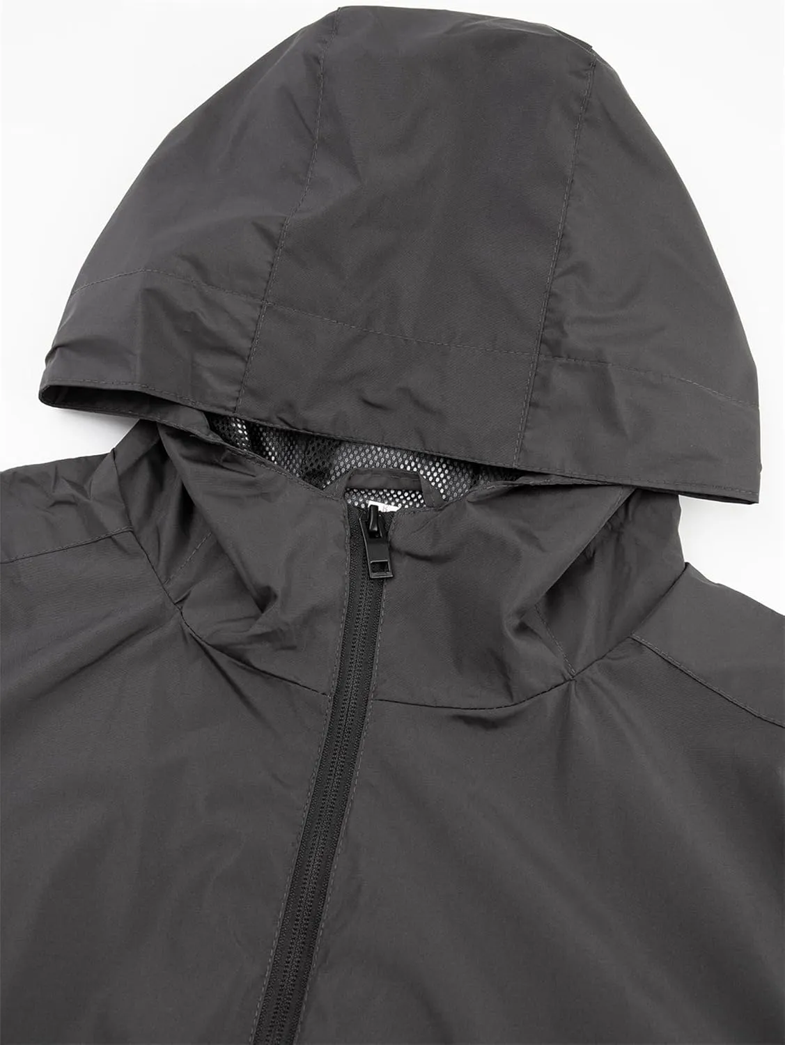 Men's Wind Resistant Front Zip Jackets Hooded Lightweight Packable Windbreaker Coats