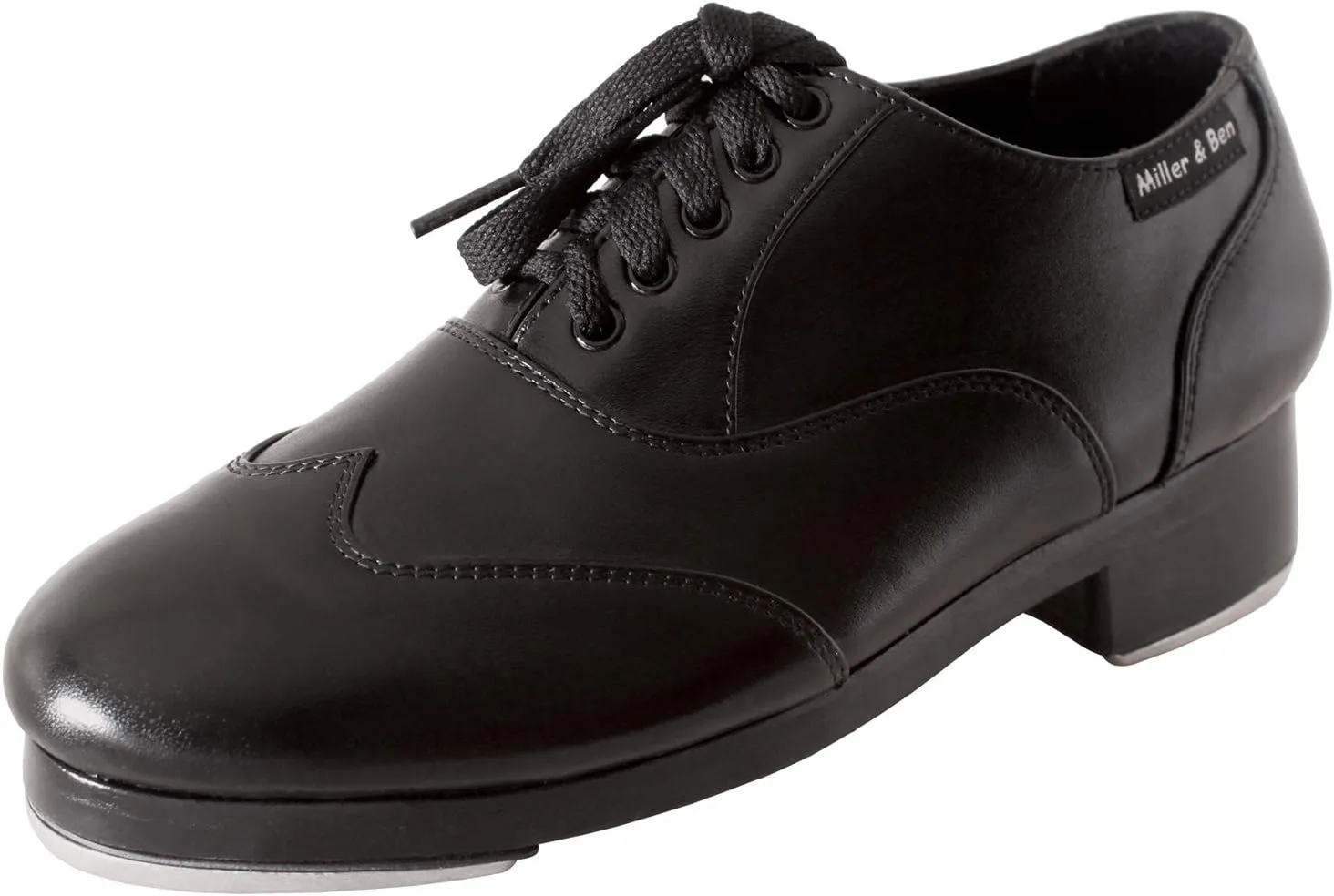 Miller & Ben Tap Shoes; Jazz-Tap Master; Men's Large Sizes; All Black Professional Tap Shoes (49.5 EU)