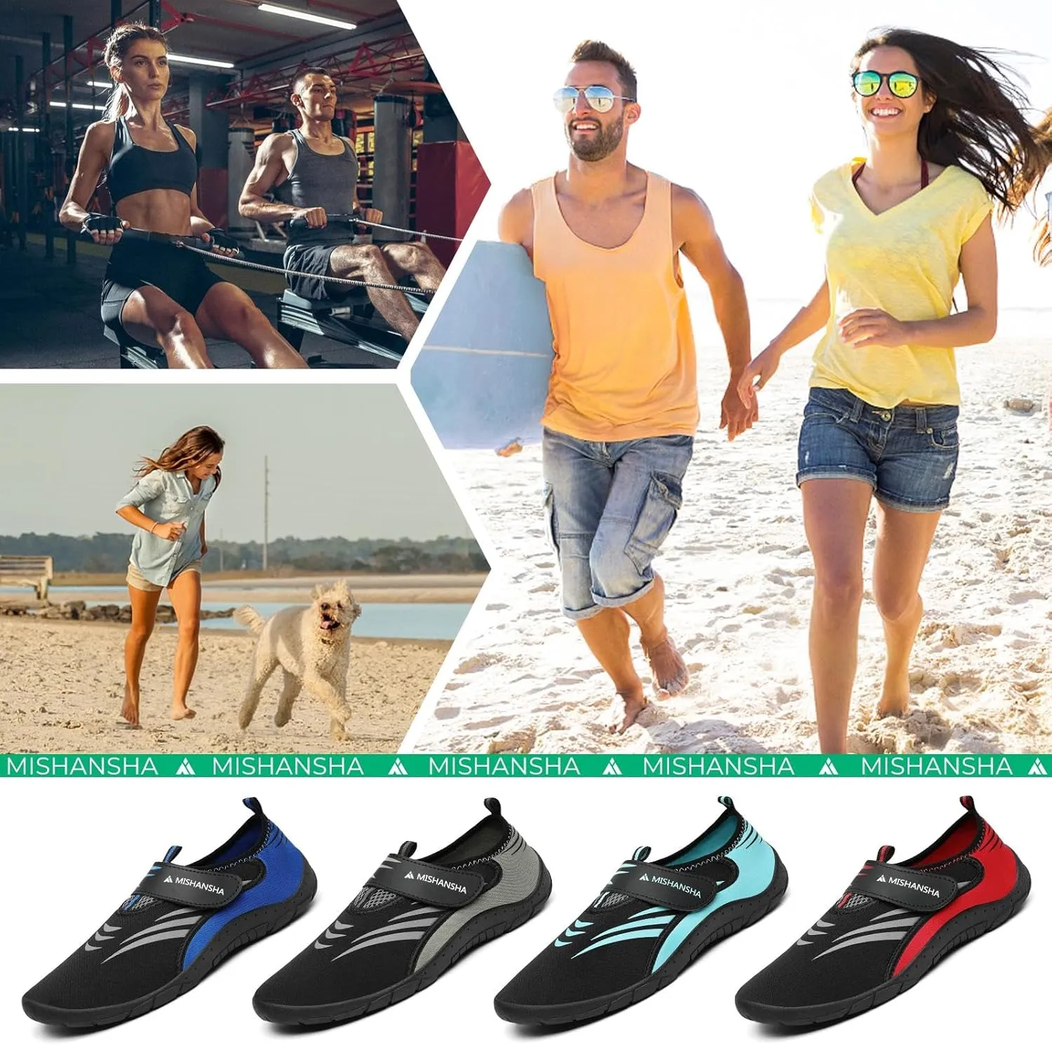 Mishansha Womens Mens Water Swim Shoes Wide Toe Box Barefoot Shoes US Size 5.5-13.5 Women / 3-11.5 Men