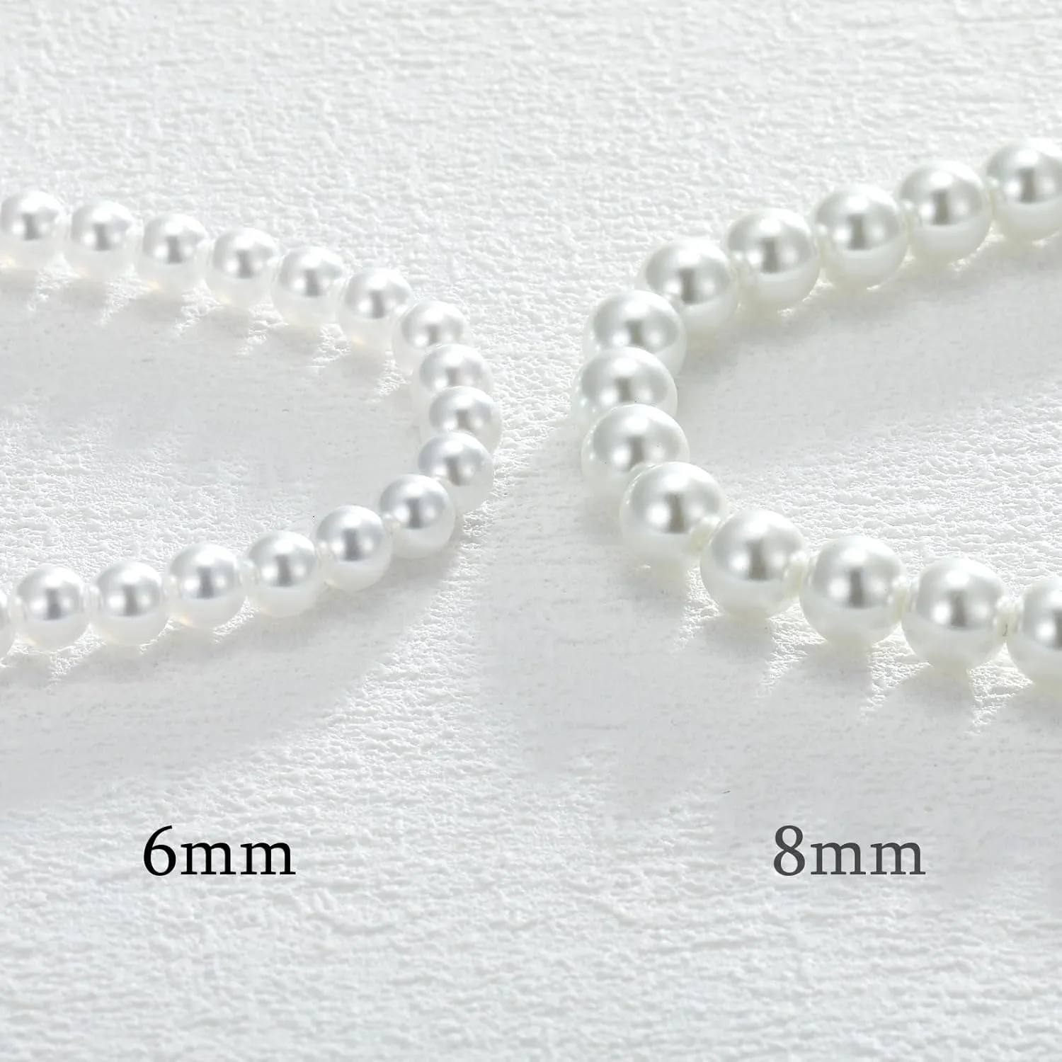 MJartoria Pearl Necklace for Men, 16''-24'' Pearl Necklaces for Women, 6/8mm White Pearl Choker Necklace Trendy Jewelry Gifts for Women Men