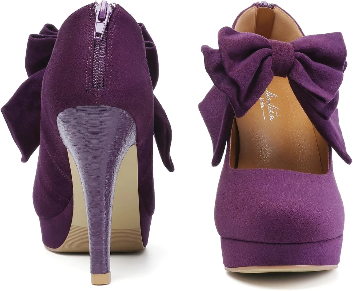 Mostrin Fashion Vintage Womens Small Bowtie Platform Pumps Ladies Sexy High Heeled Shoes