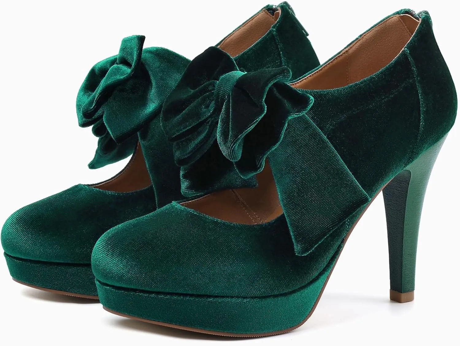 Mostrin Fashion Vintage Womens Small Bowtie Platform Pumps Ladies Sexy High Heeled Shoes