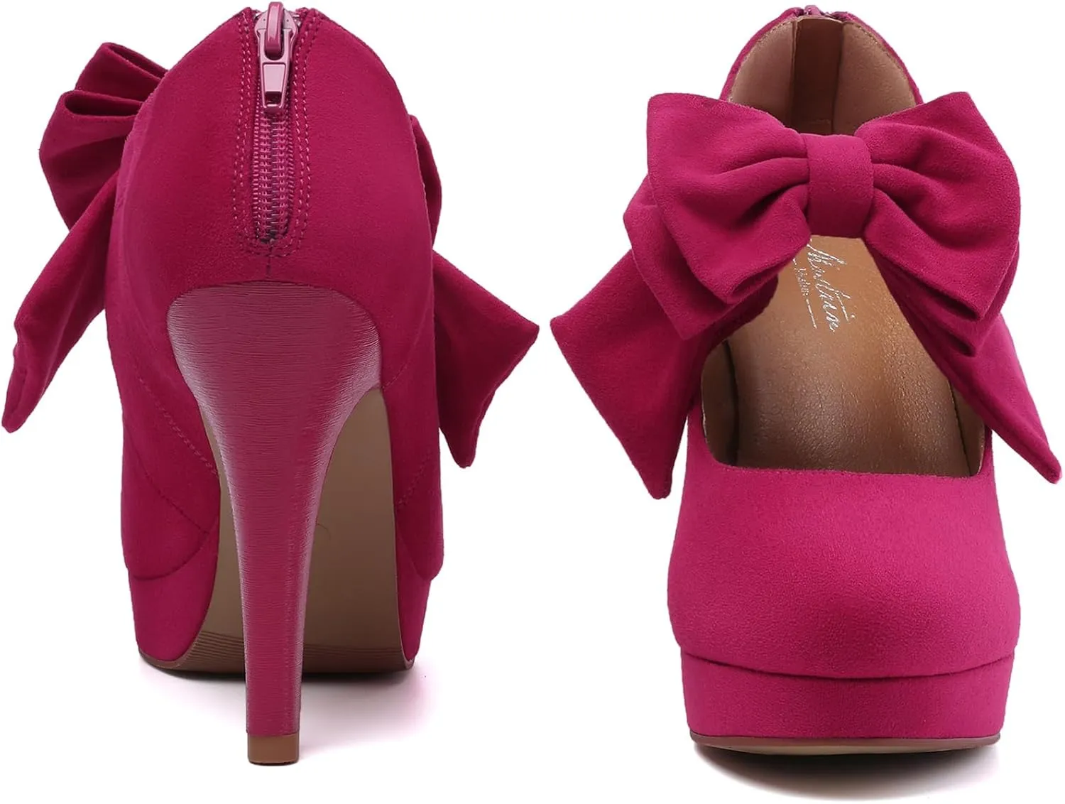 Mostrin Fashion Vintage Womens Small Bowtie Platform Pumps Ladies Sexy High Heeled Shoes