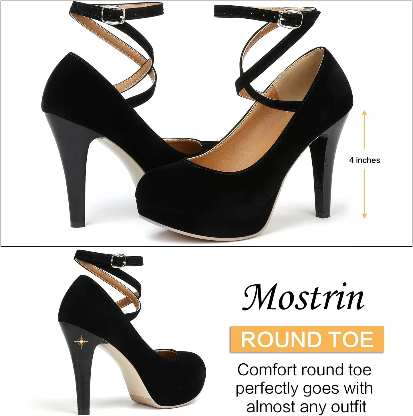 Mostrin Fashion Vintage Womens Small Bowtie Platform Pumps Ladies Sexy High Heeled Shoes