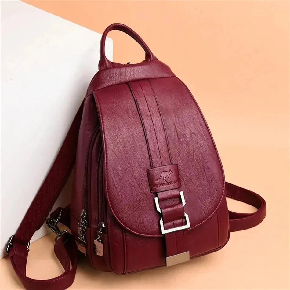 Multifunctional Women's Leather Backpack Allessa