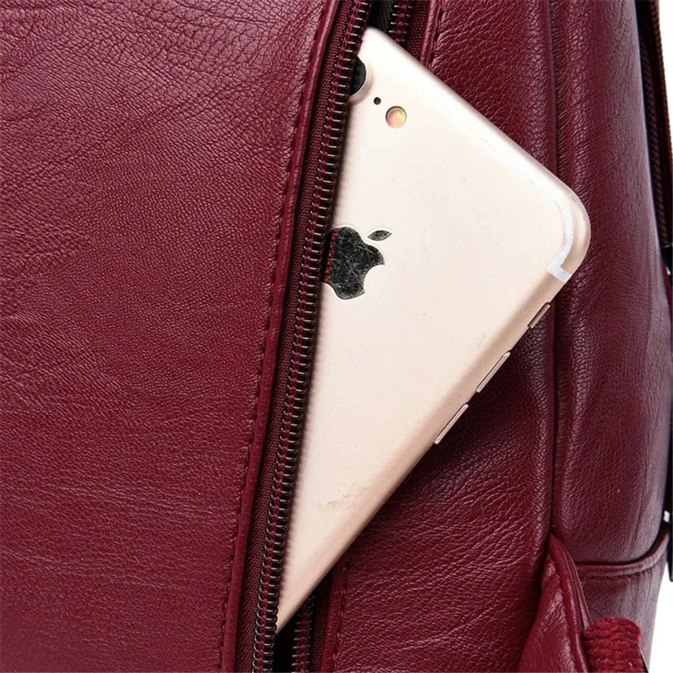 Multifunctional Women's Leather Backpack Allessa