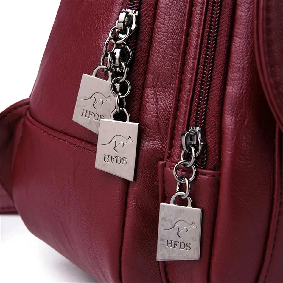 Multifunctional Women's Leather Backpack Allessa