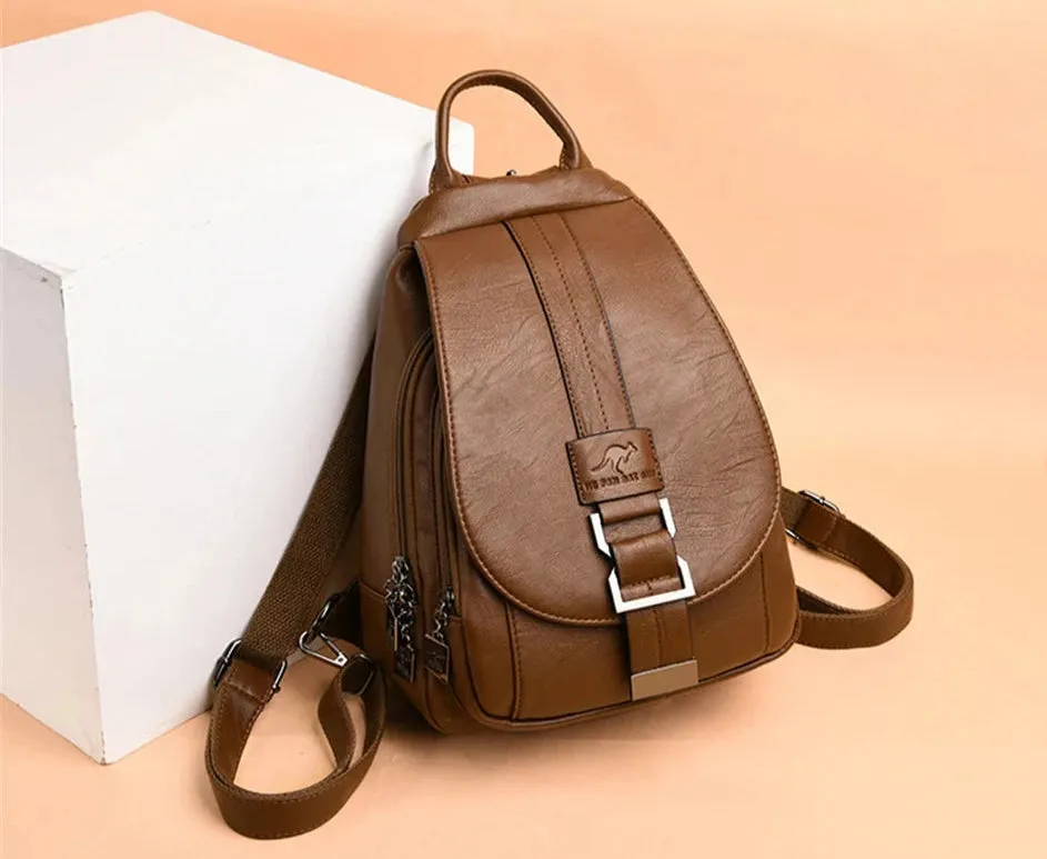 Multifunctional Women's Leather Backpack Allessa