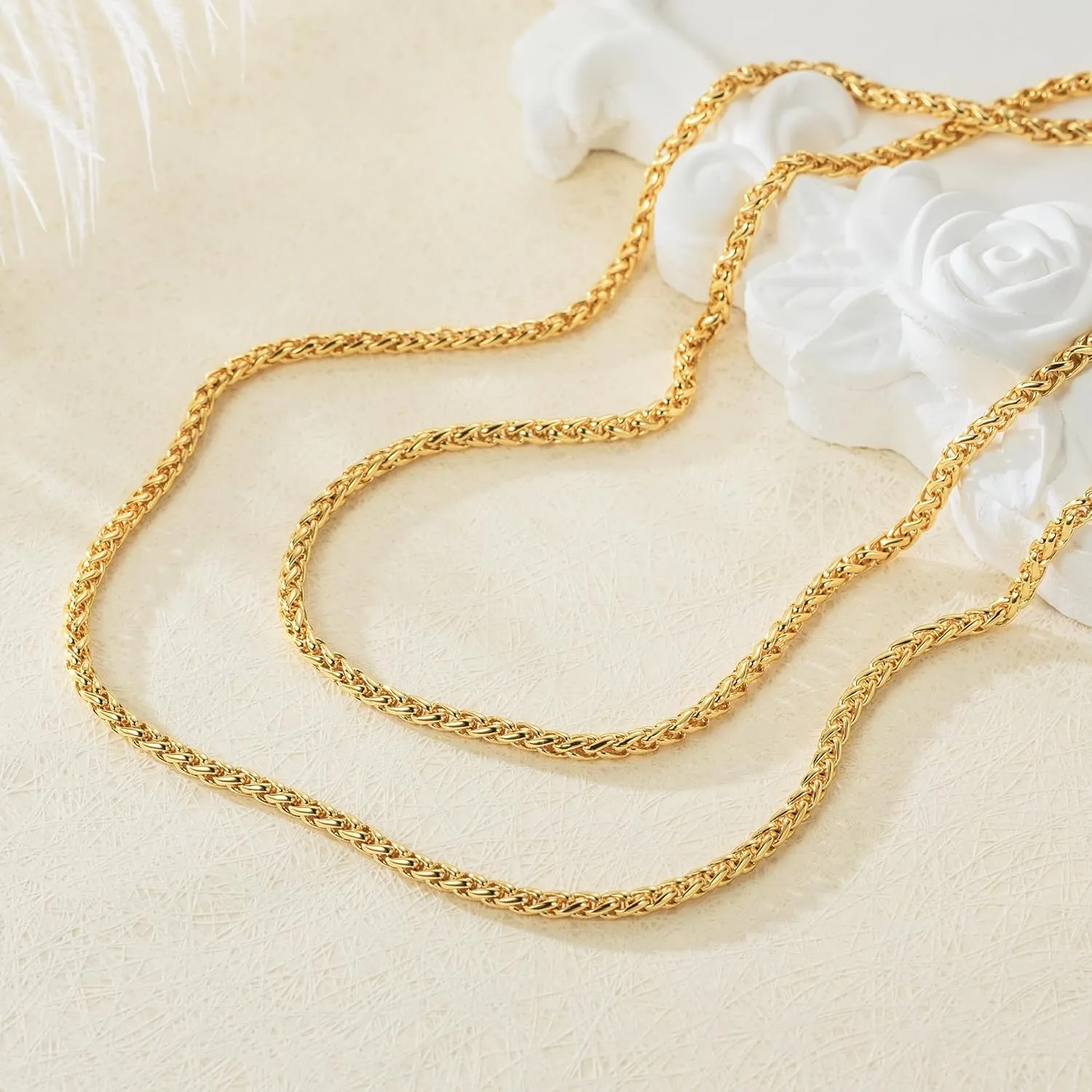Necklace Chains 14K Gold Necklace for Women & Mens Chain Necklaces for Women Trendy Franco Chains Foxtail 14K Gold Chain for Men Womens Jewelry for Womens 2.5mm 16-30in