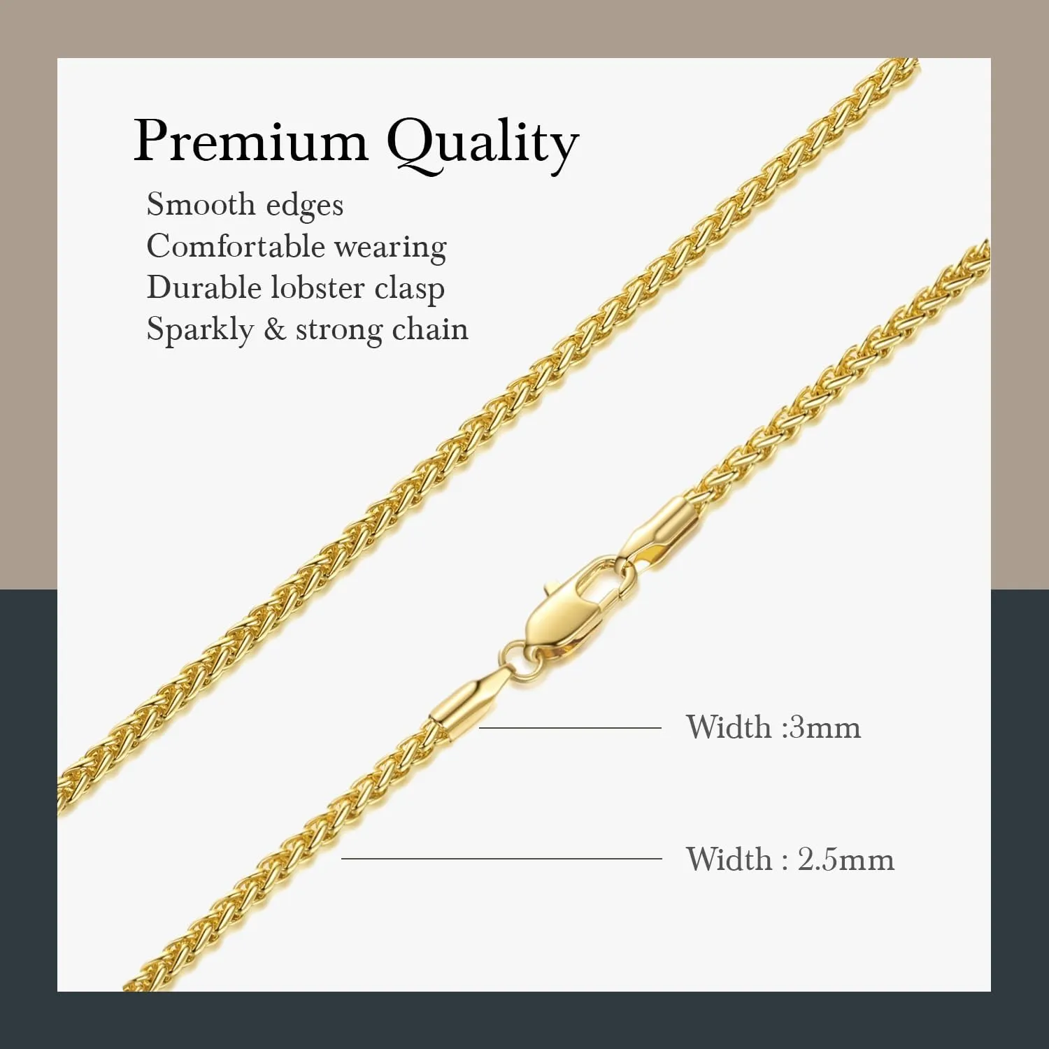 Necklace Chains 14K Gold Necklace for Women & Mens Chain Necklaces for Women Trendy Franco Chains Foxtail 14K Gold Chain for Men Womens Jewelry for Womens 2.5mm 16-30in