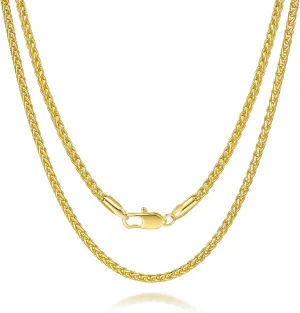Necklace Chains 14K Gold Necklace for Women & Mens Chain Necklaces for Women Trendy Franco Chains Foxtail 14K Gold Chain for Men Womens Jewelry for Womens 2.5mm 16-30in