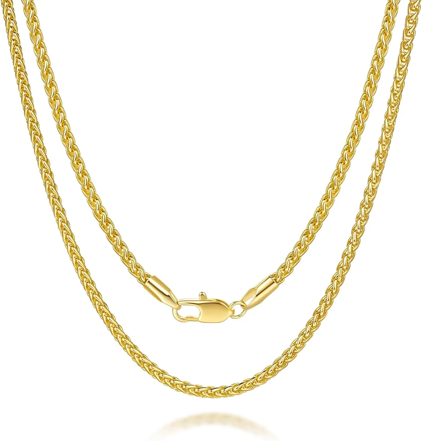 Necklace Chains 14K Gold Necklace for Women & Mens Chain Necklaces for Women Trendy Franco Chains Foxtail 14K Gold Chain for Men Womens Jewelry for Womens 2.5mm 16-30in