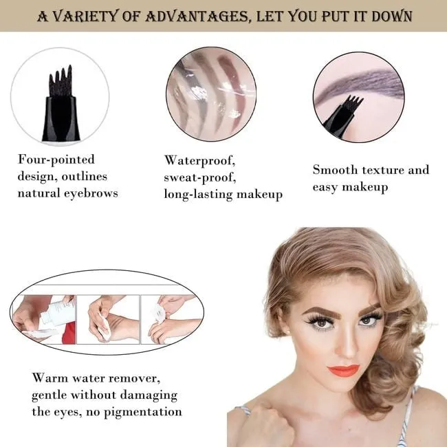 New Waterproof Eyebrow Pencil with Micro-Fork Tip