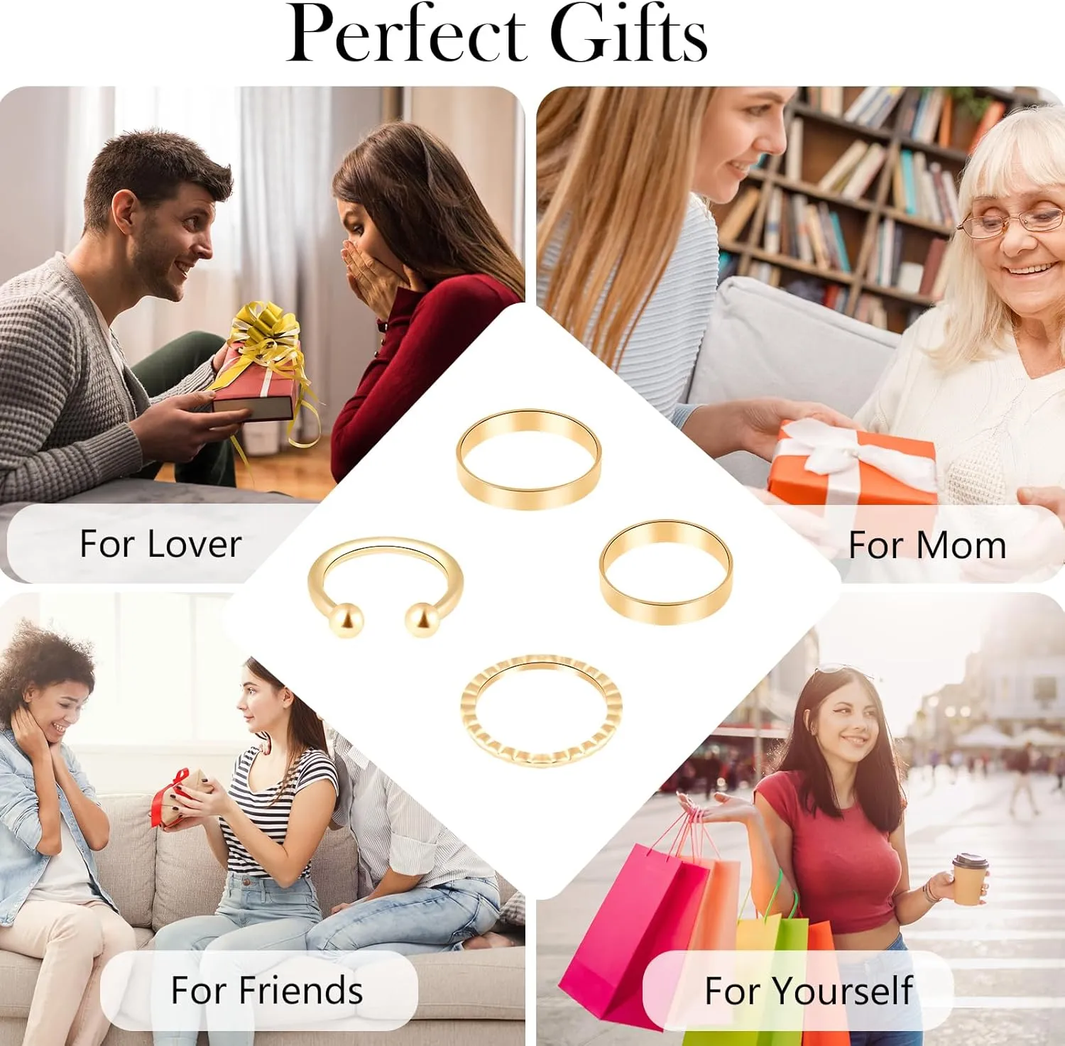 ONESING 18-31 Pcs Knuckle Rings for Women Stackable Rings Sets Vintage Joint Finger Rings Gold Rings Set for Women Men Hollow Carved Flowers Crystal Rings