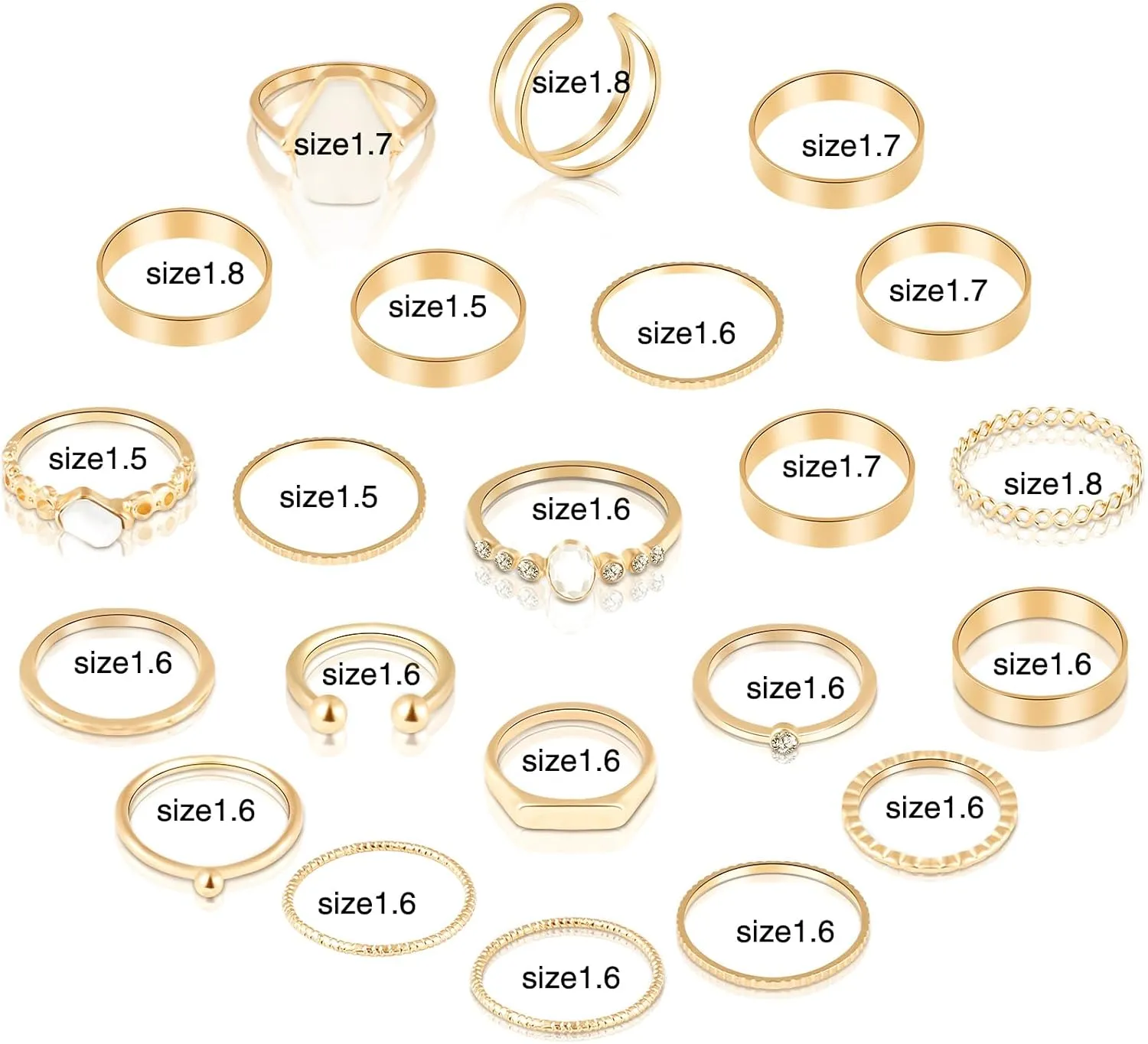 ONESING 18-31 Pcs Knuckle Rings for Women Stackable Rings Sets Vintage Joint Finger Rings Gold Rings Set for Women Men Hollow Carved Flowers Crystal Rings