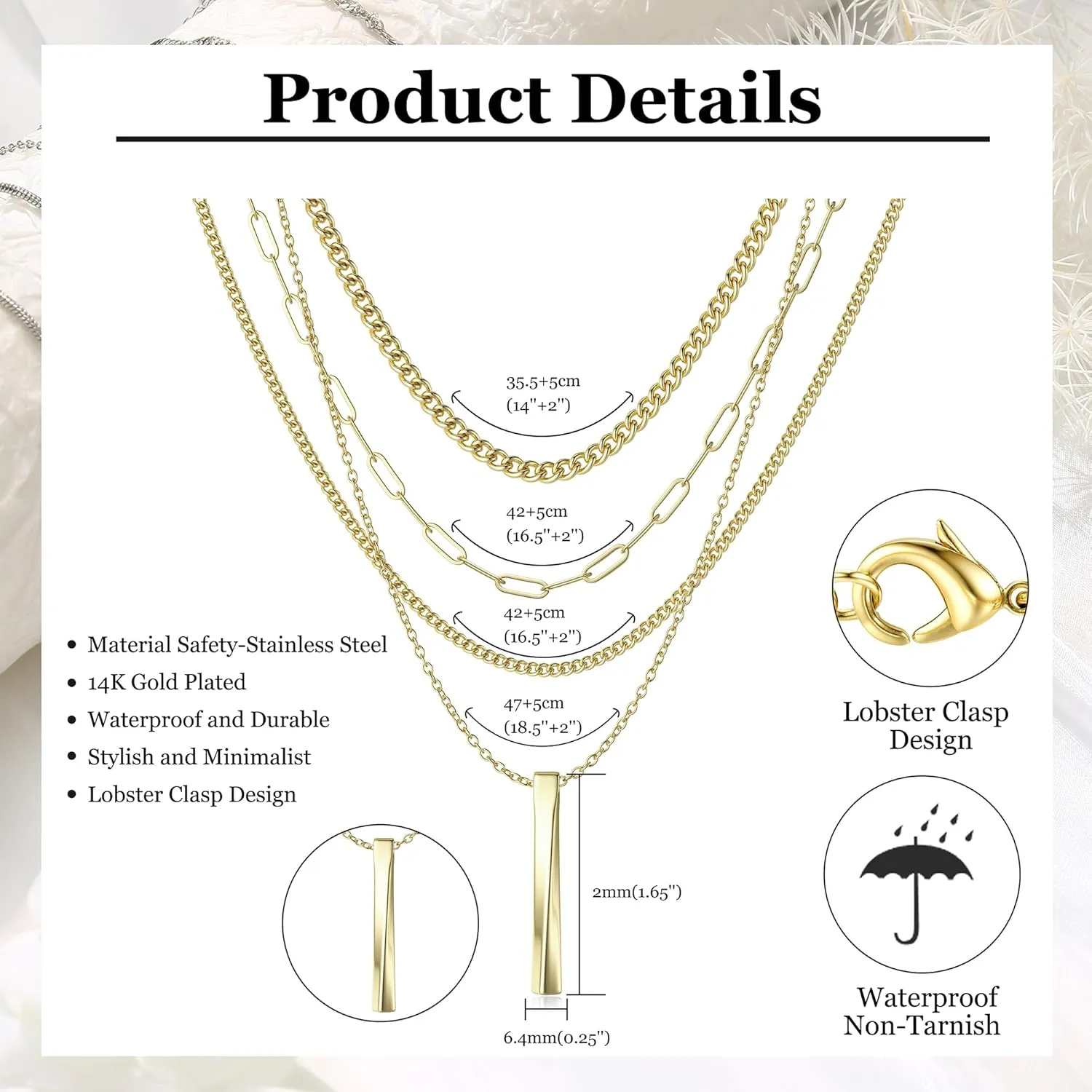 ORAZIO Layered Necklaces for Women,14K Gold Plated/Silver Stacked Necklaces for Women,Dainty Pearl Paper Clip Chain Pendant Choker Necklace Set Cute CZ Stackable Womens Necklaces Trendy Gold Y Necklace Jewelry Set Gift