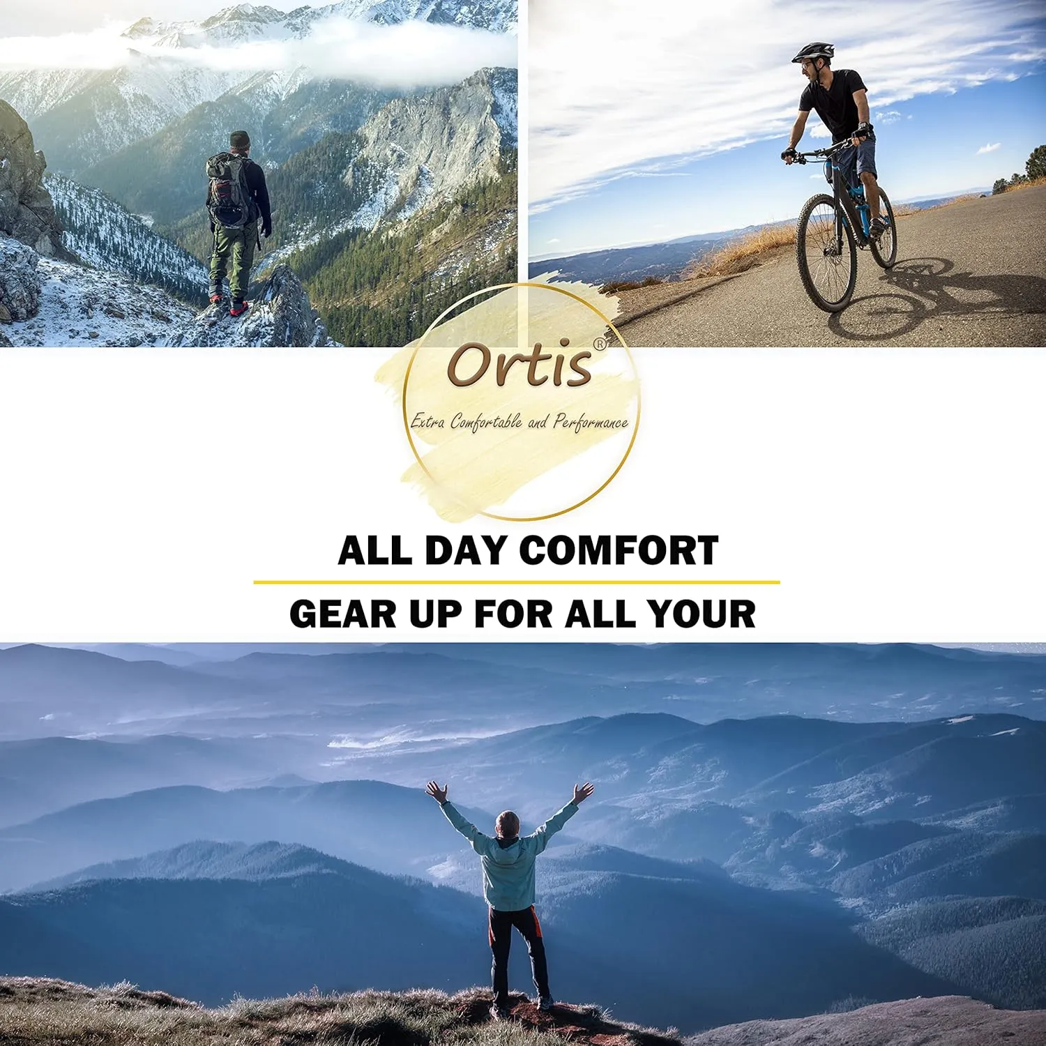 Ortis Men's Cotton Cushion Crew Socks Moisture Wicking Breathable Thick Warm Thermal for Athletic Heavy Duty Work Boot