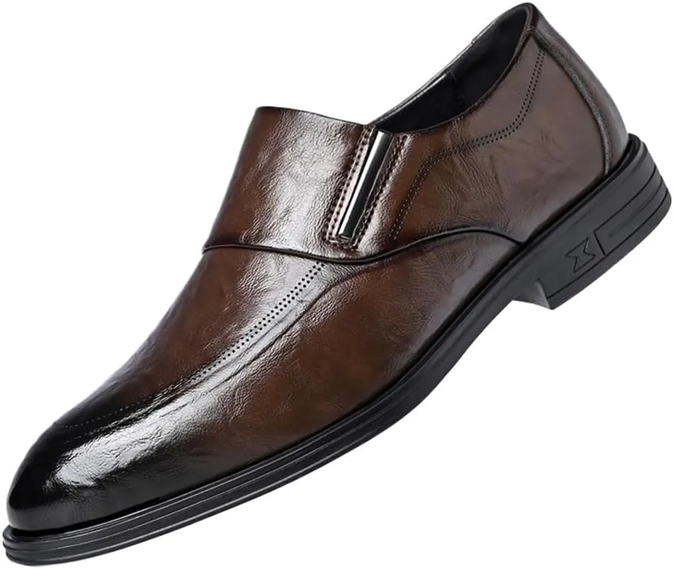 Oxford Shoes for Men's Calfskin Leather Comfort Orthopedic Slip-on Casual Business Anti-Slip Dress Shoes