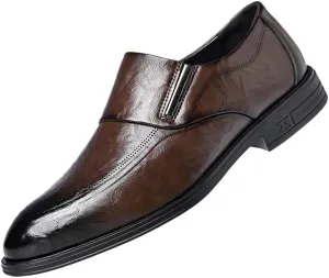 Oxford Shoes for Men's Calfskin Leather Comfort Orthopedic Slip-on Casual Business Anti-Slip Dress Shoes