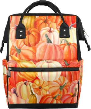 Painted Pumpkins Diaper Bag Tote Large Capacity Waterproof with Adjustable Shoulder Strap and Pram Straps Mommy Bag for Hospital Beach Weekender Travel