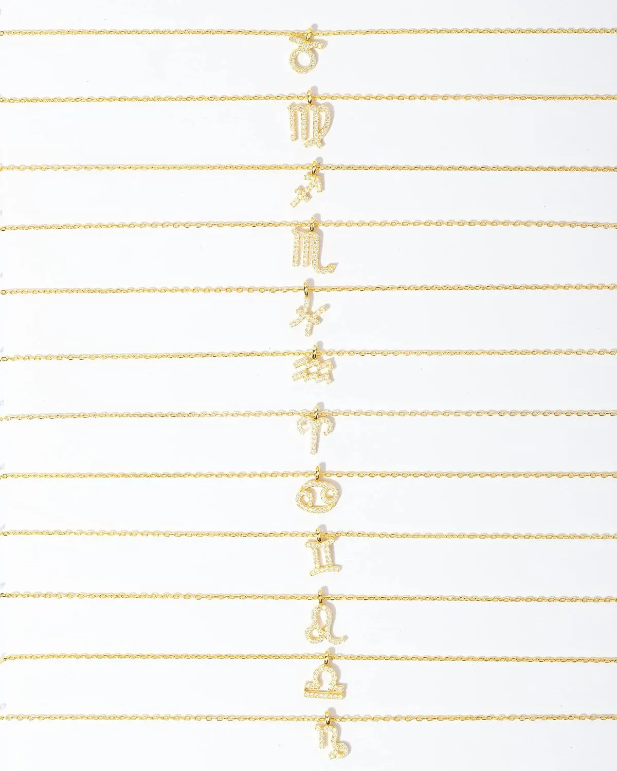 PAVOI 14K Gold Plated Cubic Zirconia Astrology Necklaces for Women - Zodiac Pendant Jewelry Gifts - Zodiac Sign Pendant Necklaces