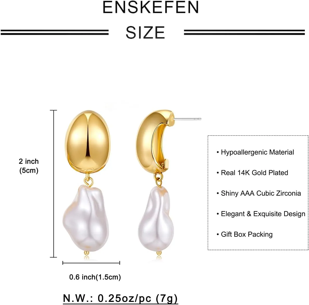 Pearl Drop Earrings for Women Vintage Statement Gold Pearl Dangle Earrings Chunky Earrings Fashion Jewelry