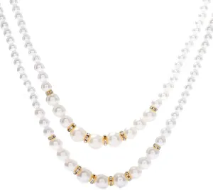 Pearls Long Layered Necklaces Gold 1920s Gatsby Crystal Beads Necklaces Prom Jewelry Accessories for Women