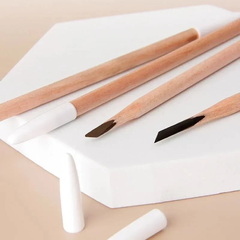 Pencil for waterproof wooden eyebrow