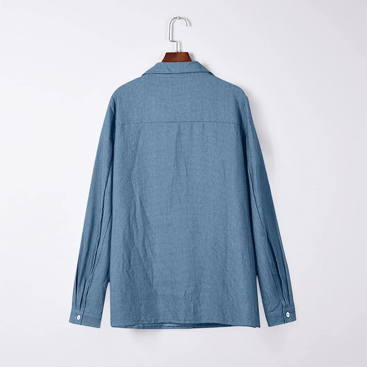 Plus Size Winter Coats for Women 2024 Casual Single Breasted Open Front Denim Tops Long Sleeve Jackets Outerwear