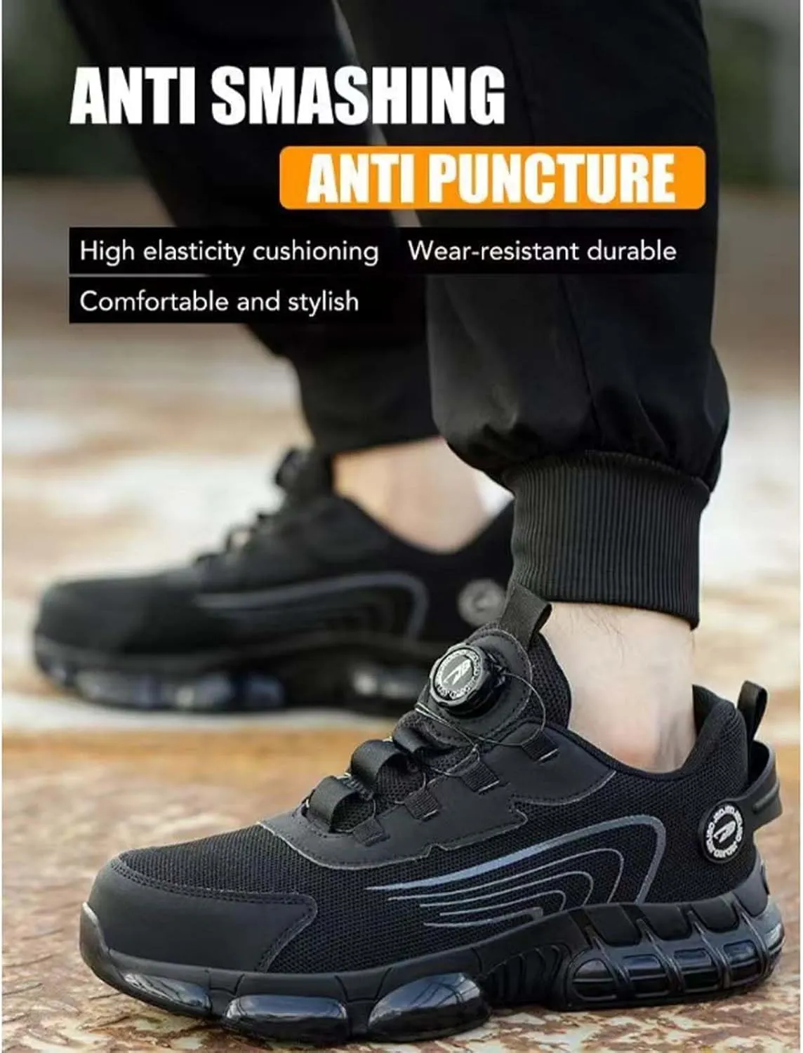 Prestivos Shoes,Prestivos Steel Toe Safety Toe Shoes for Men,Anti Slip Lightweight Puncture Proof Steel Toe Sneakes
