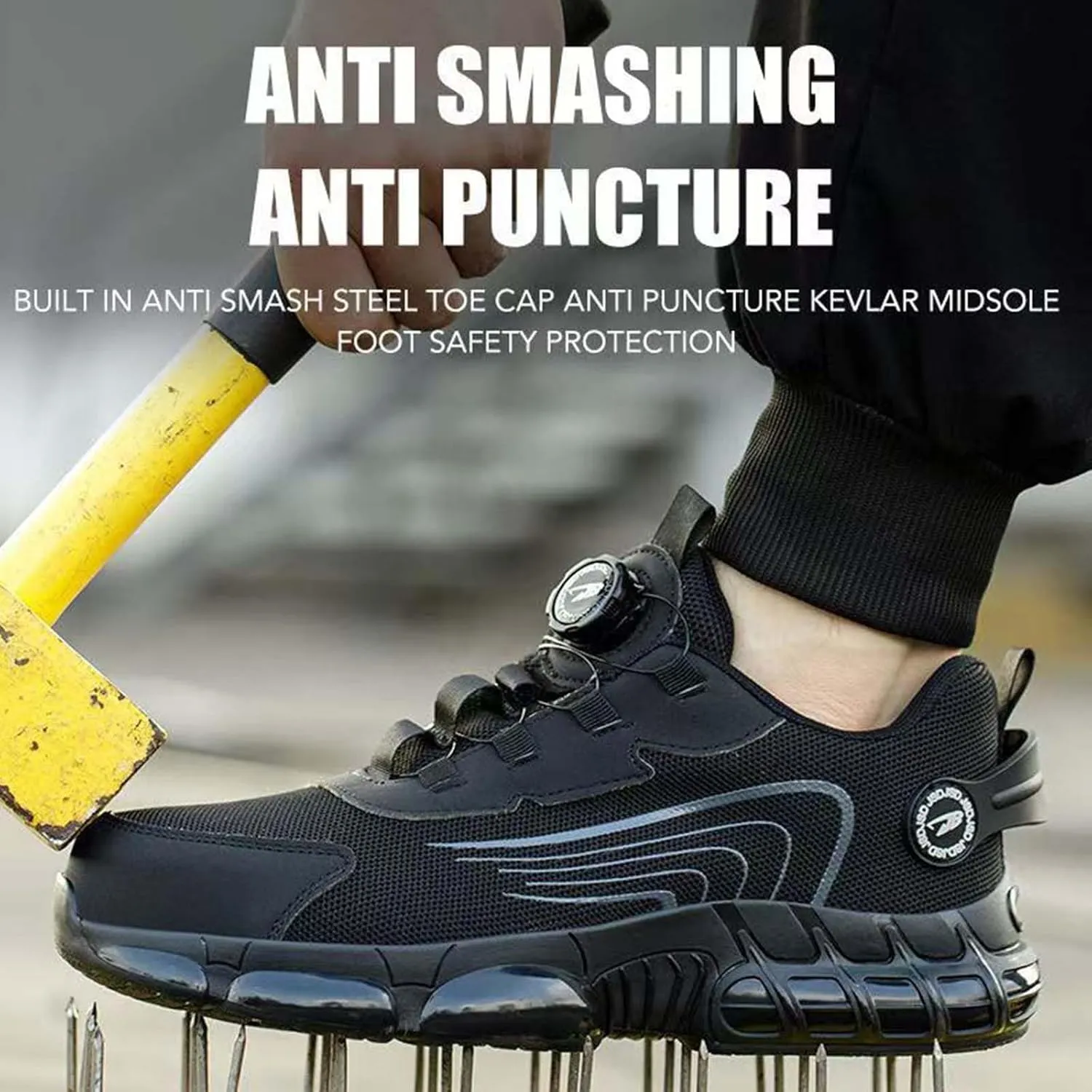 Prestivos Shoes,Prestivos Steel Toe Safety Toe Shoes for Men,Anti Slip Lightweight Puncture Proof Steel Toe Sneakes