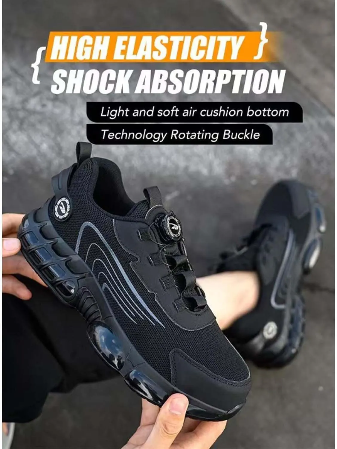 Prestivos Shoes,Prestivos Steel Toe Safety Toe Shoes for Men,Anti Slip Lightweight Puncture Proof Steel Toe Sneakes