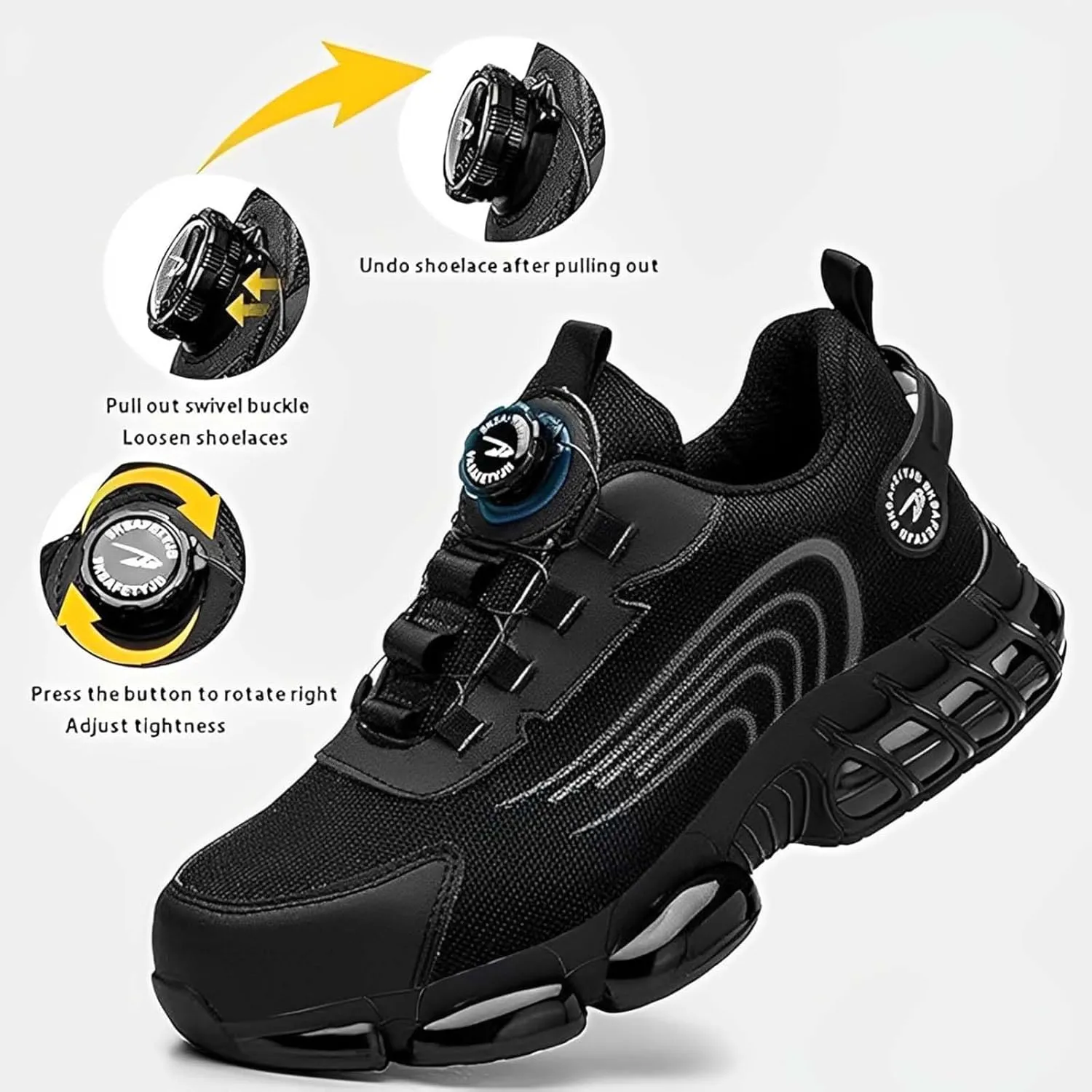Prestivos Shoes,Prestivos Steel Toe Safety Toe Shoes for Men,Anti Slip Lightweight Puncture Proof Steel Toe Sneakes