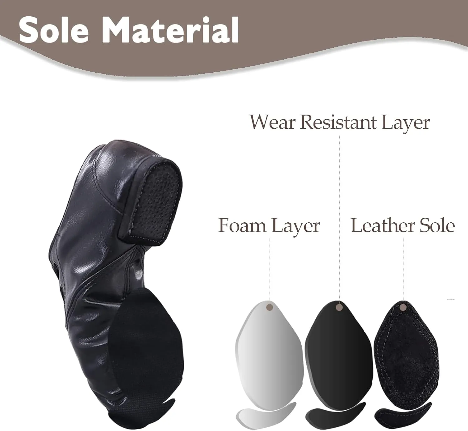 PU Leather Jazz Shoes for Women, Black Soft Jazz Dance Shoes for Women/Men/Big Kids/Girls/Adults, Yoga Practice Shoes for Dancing