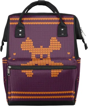 Purple Skull Bones Halloween Diaper Bag Tote Large Capacity Waterproof with Adjustable Shoulder Strap and Pram Straps Mommy Bag for Hospital Beach Weekender Travel
