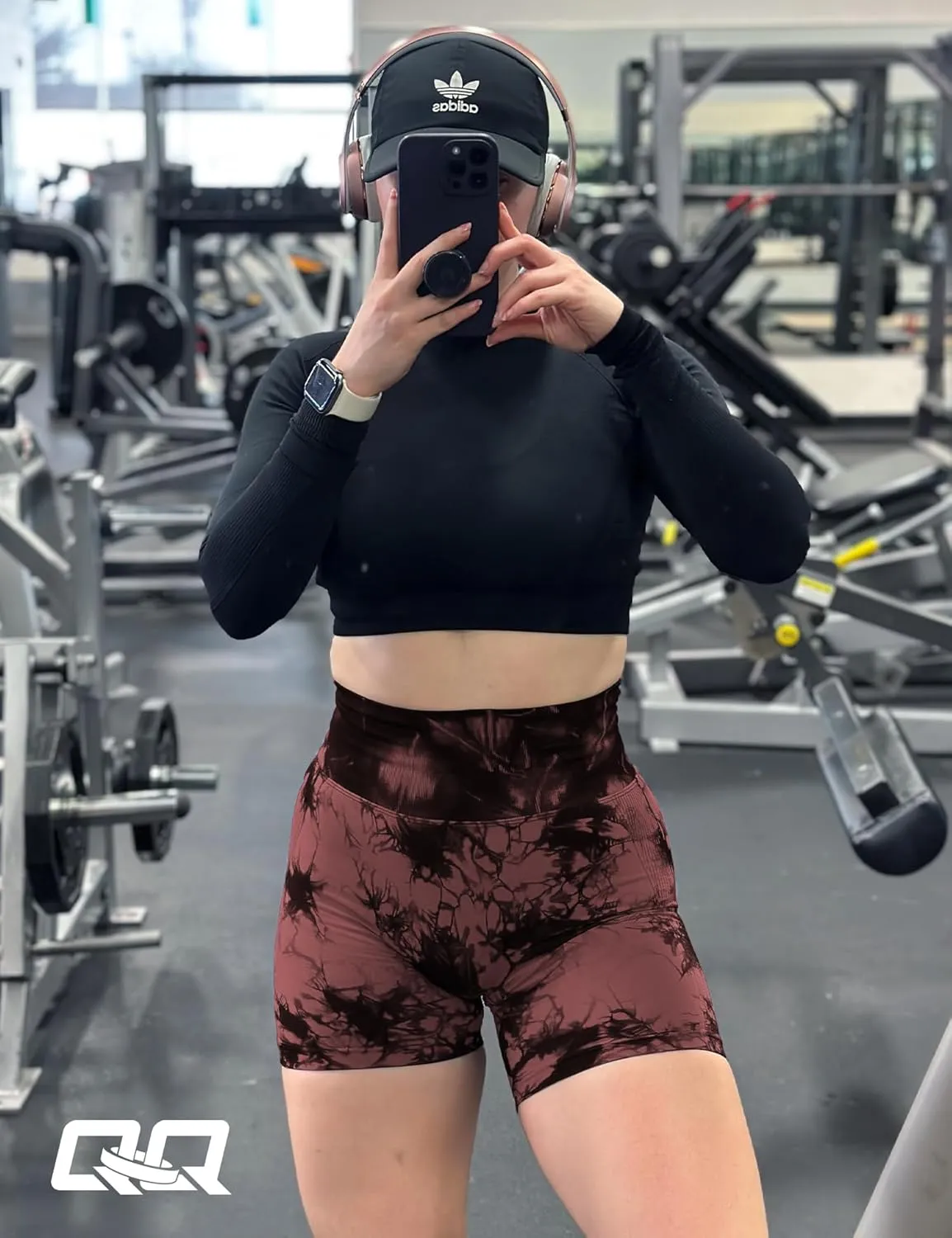 QOQ Workout Shorts Womens Seamless Scrunch Gym Shorts High-Waisted Butt Lifting Fitness Shorts