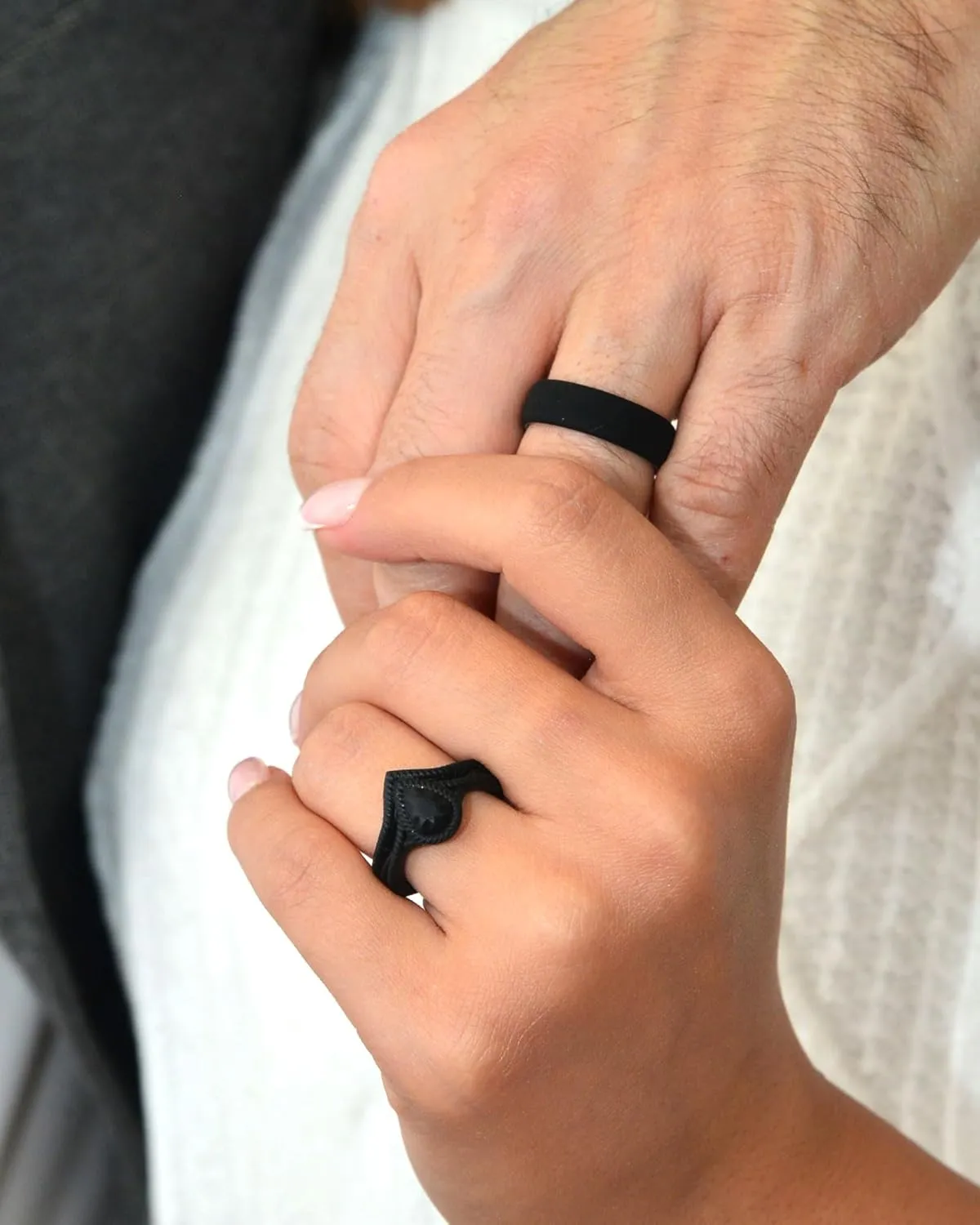 Rinfit Silicone Rings for Women - Pear Engagement Silicone Ring - Womens Rubber Wedding Bands - Patented Design