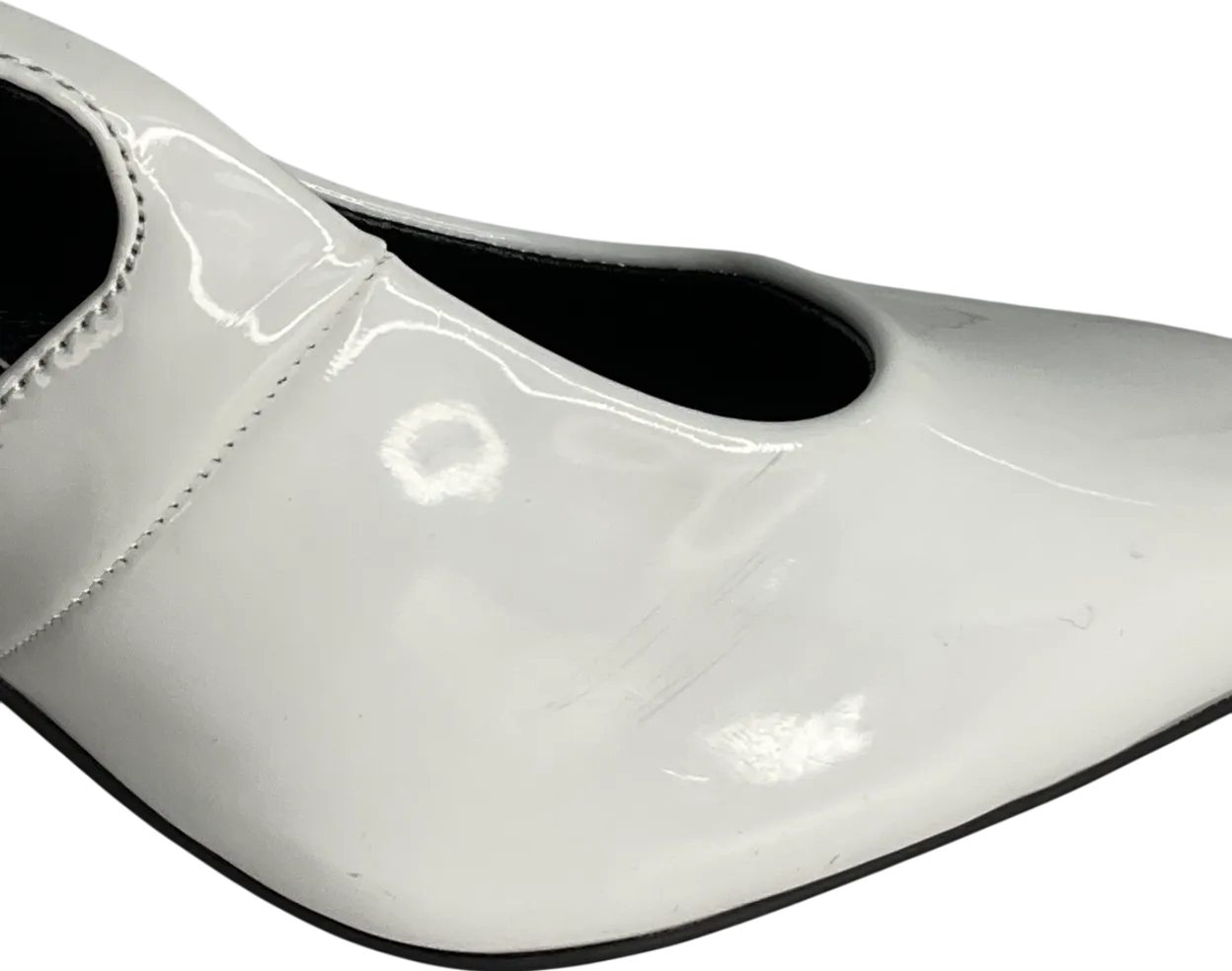 River Island White Sling Back Heeled Court Shoes UK 8 EU 41 