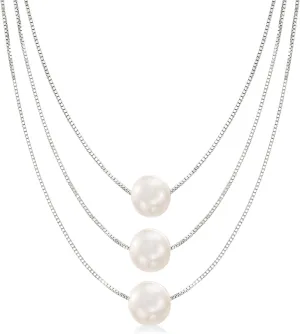 Ross-Simons 9-9.5mm Cultured Pearl 3-Strand Layered Necklace