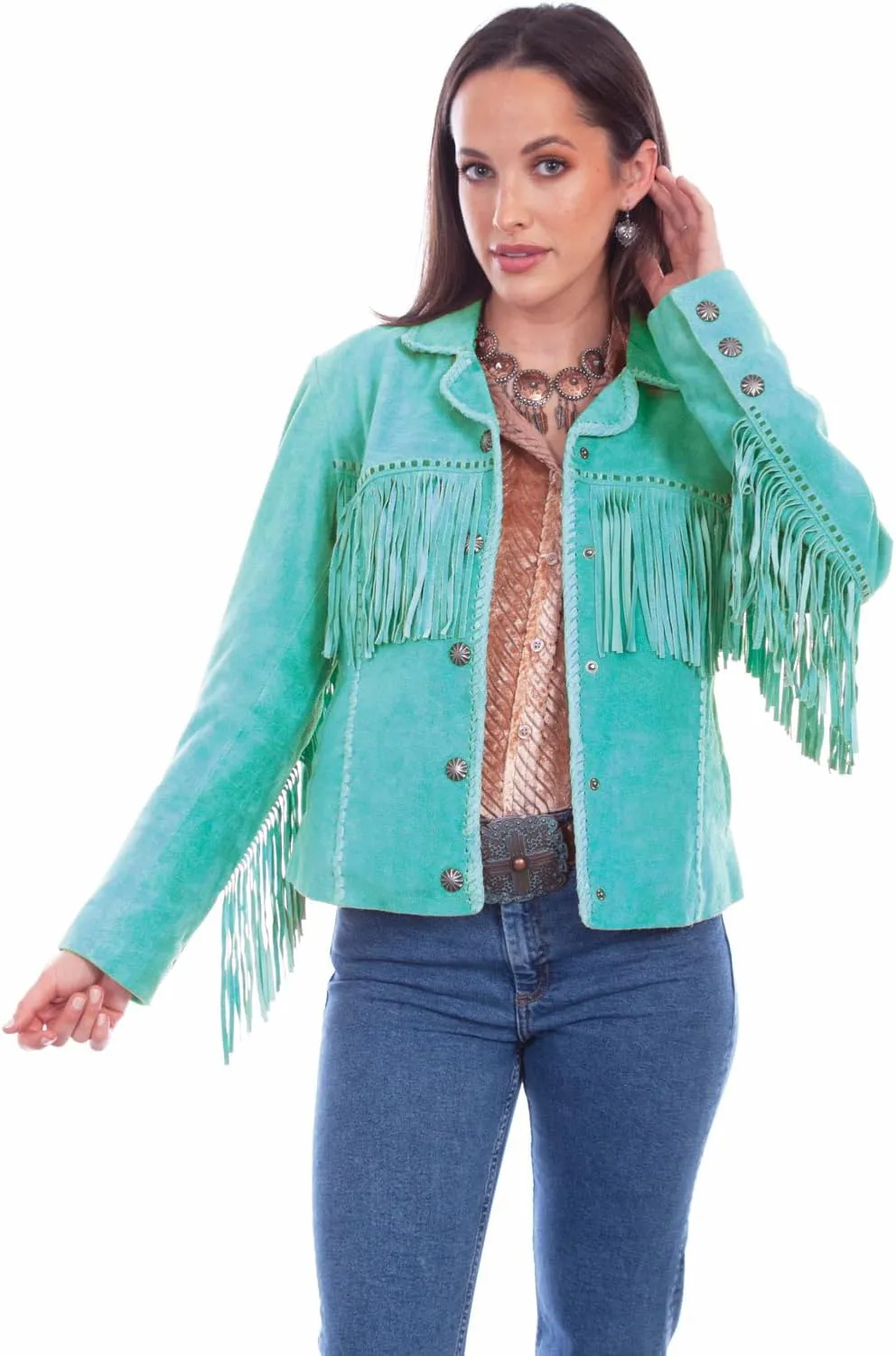 Scully Old Rust Womens Suede Fringe Jacket