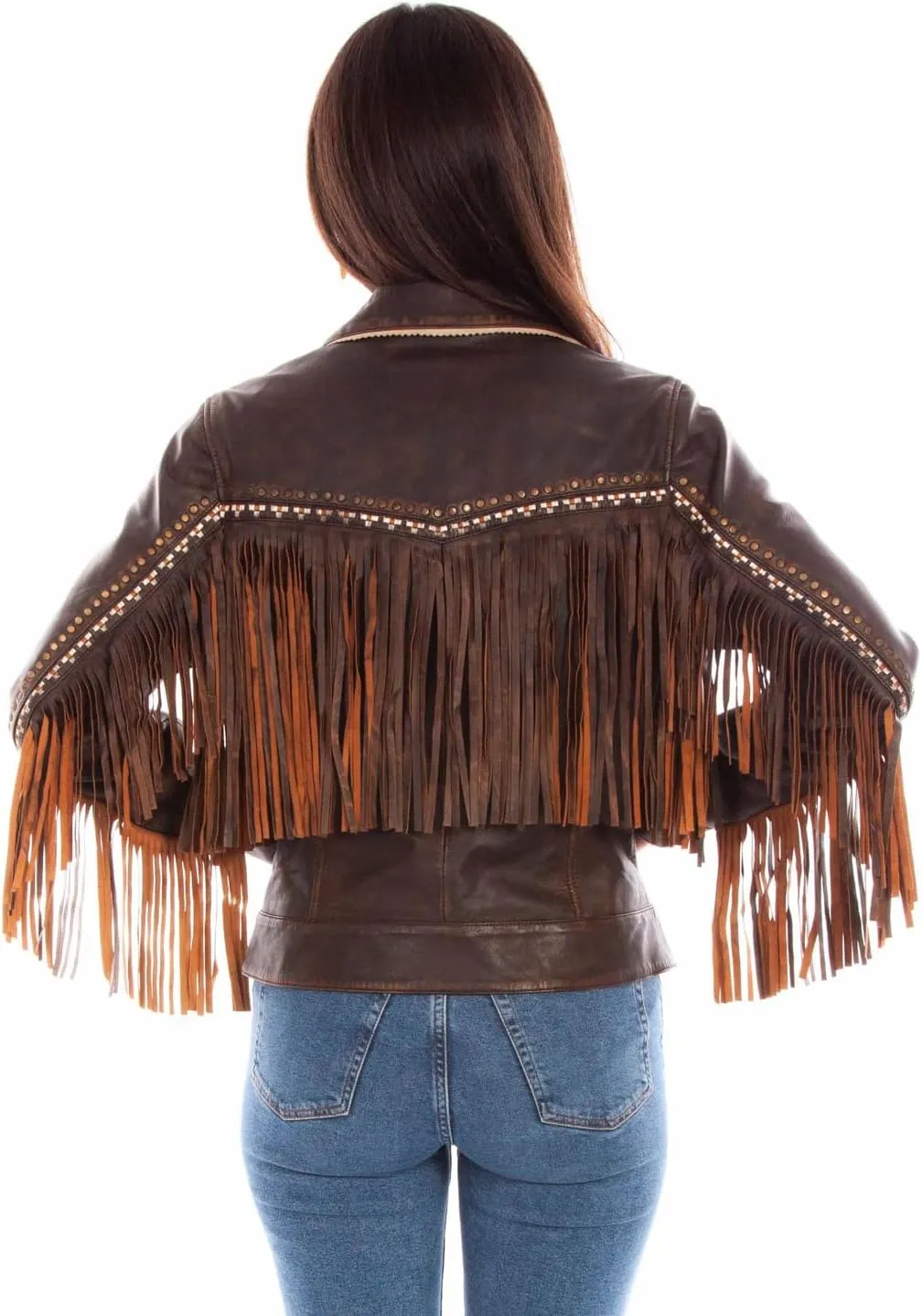 Scully Western Jacket Womens Embroidery Fringe Chocolate F0_L1114