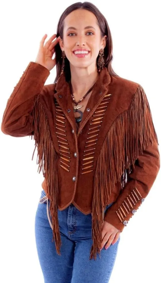 Scully Western Jacket Womens Snap Front Whipstitch Fringe F0_L1100