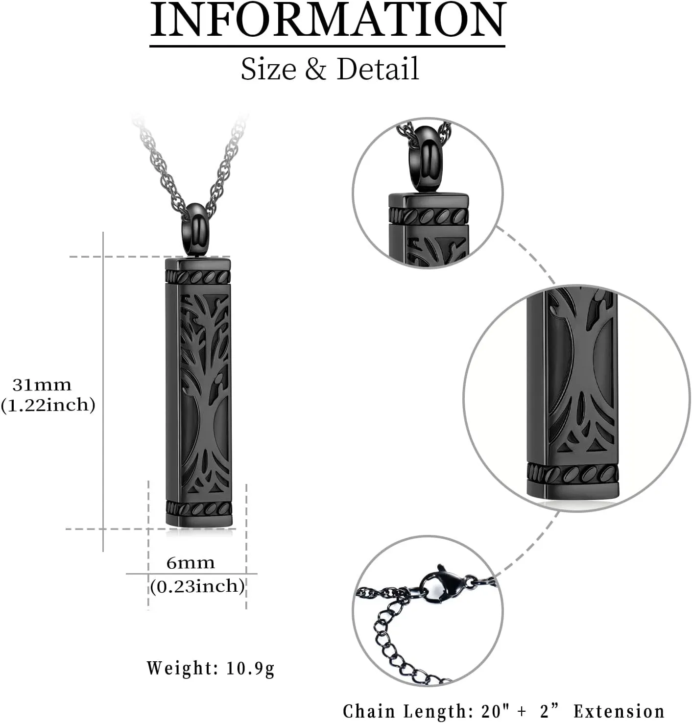 shajwo Tree of Life Cremation Jewelry Urn Necklaces for Ashes for Women Men Cube Memorial Human Ashes Jewelry