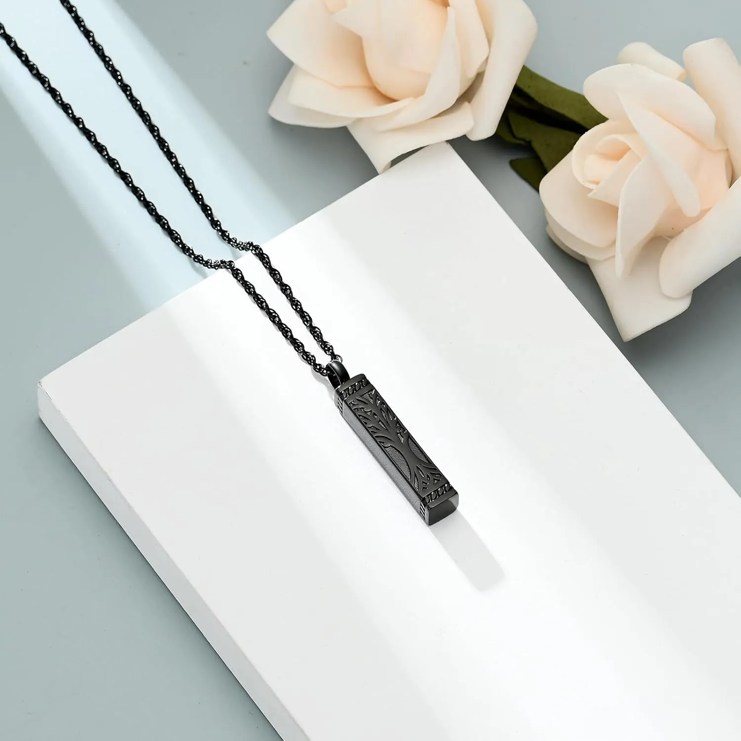 shajwo Tree of Life Cremation Jewelry Urn Necklaces for Ashes for Women Men Cube Memorial Human Ashes Jewelry