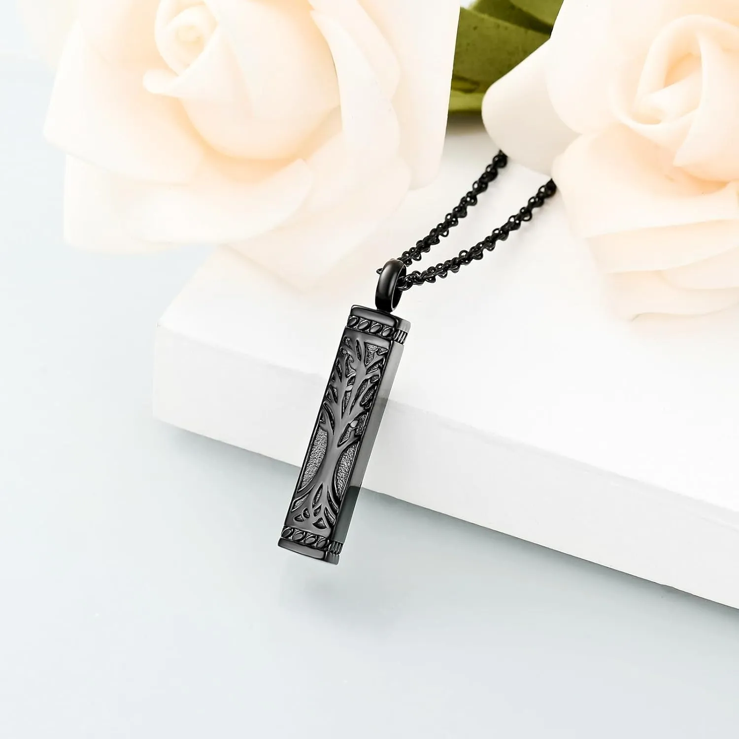 shajwo Tree of Life Cremation Jewelry Urn Necklaces for Ashes for Women Men Cube Memorial Human Ashes Jewelry