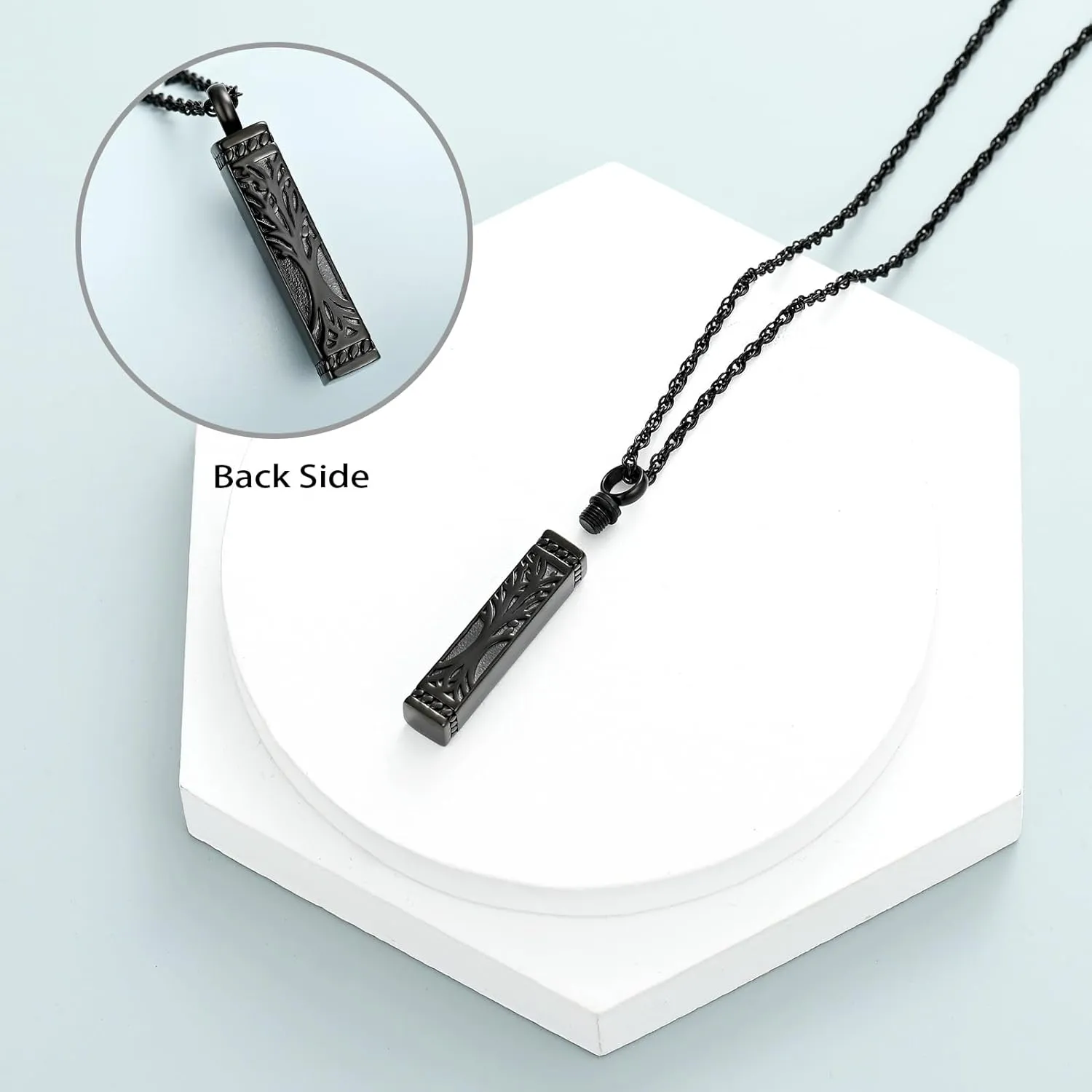 shajwo Tree of Life Cremation Jewelry Urn Necklaces for Ashes for Women Men Cube Memorial Human Ashes Jewelry