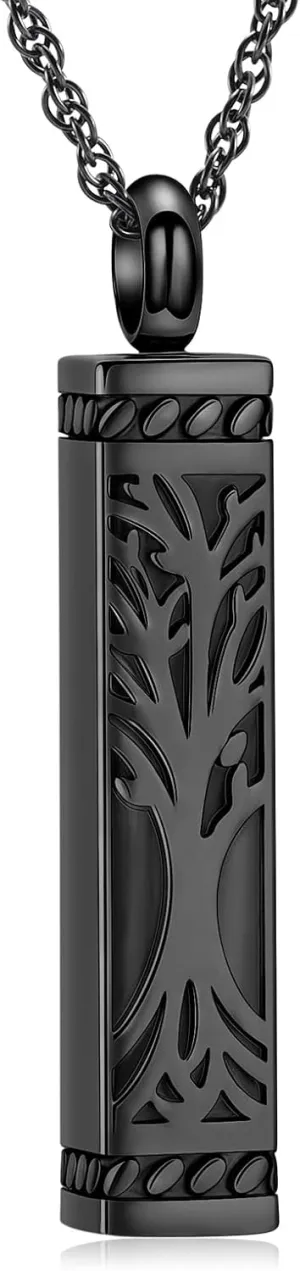 shajwo Tree of Life Cremation Jewelry Urn Necklaces for Ashes for Women Men Cube Memorial Human Ashes Jewelry