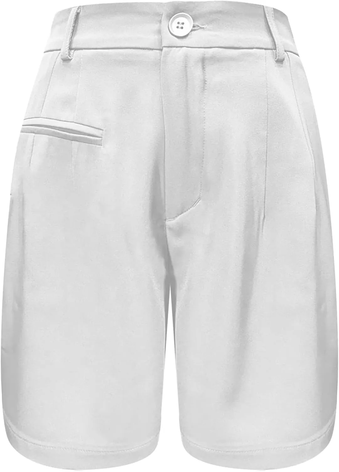 Shorts for Women Dressy Casual Loose Summer Wide Leg Elastic Waist Work Business Office Trouser Shorts with Pockets