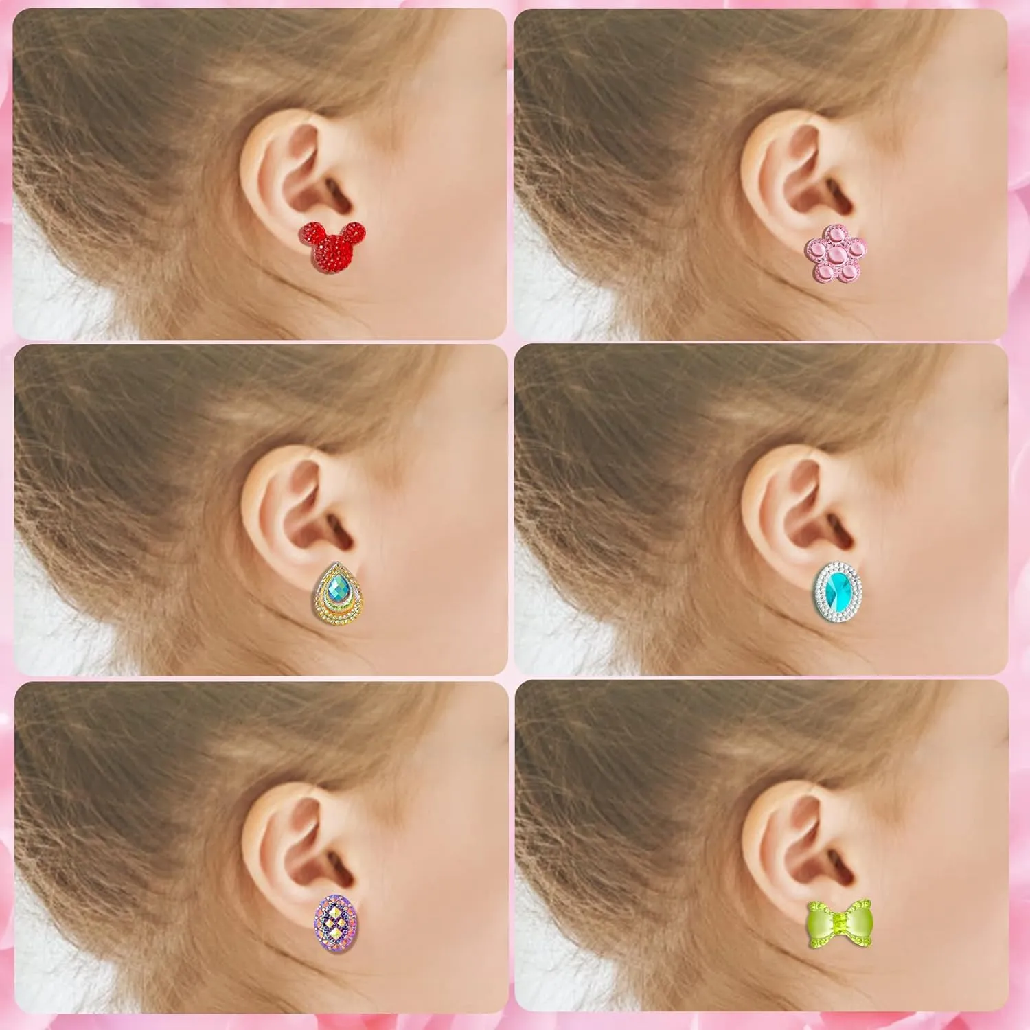 Shyflpopo Kids Clip On Earrings for Girls 20/30/40 Pairs Hypoallergenic Clip on Earrings for Kids Cute Animal Clip on Earrings for Little Girls Toddlers Jewelry Set Party Favor Gift