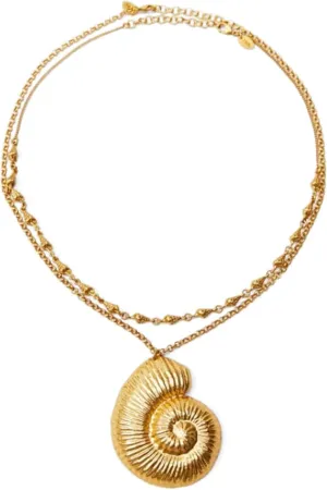 Simple Conch Pendant Necklace For Women Egirl Korean 2-layer Fashion Punk Sweater Neck Chain Trend Jewelry Gold Color